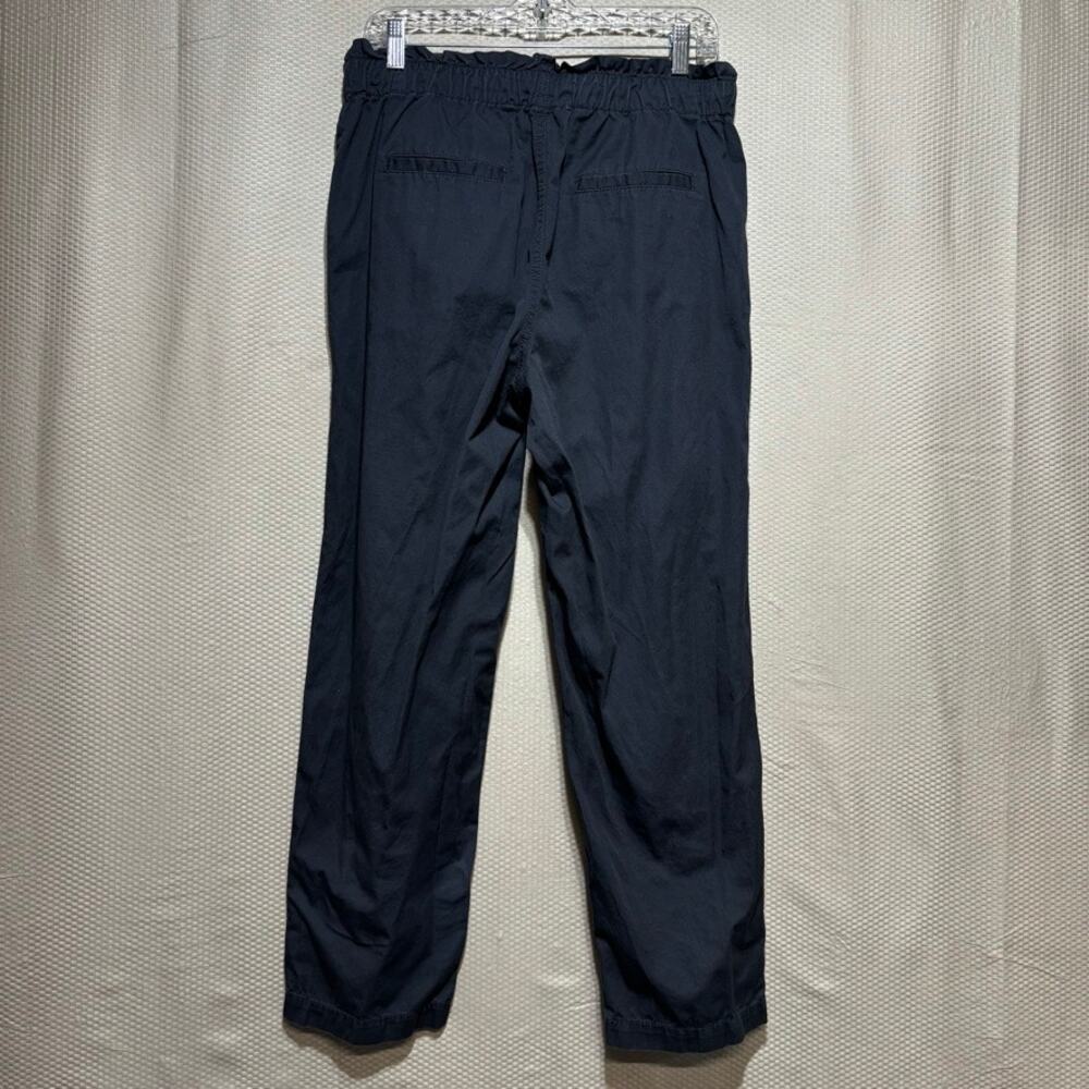 LOFT Navy Blue Paperbag Waist Pants Size M High Rise Tie Waist Work Office - Picture 7 of 8